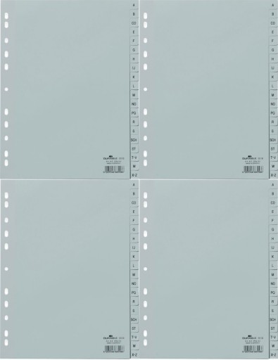 Przekładki segregatora A4 alfabetyczne A-Z 20 x4