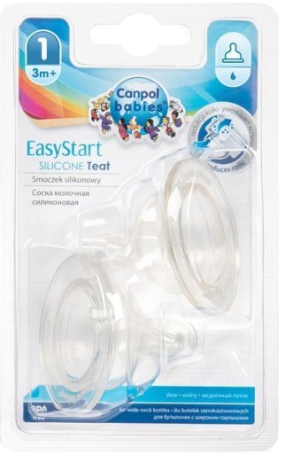 CANPOL Smoczek do Butelki EasyStart 3m+ Wolny 2szt
