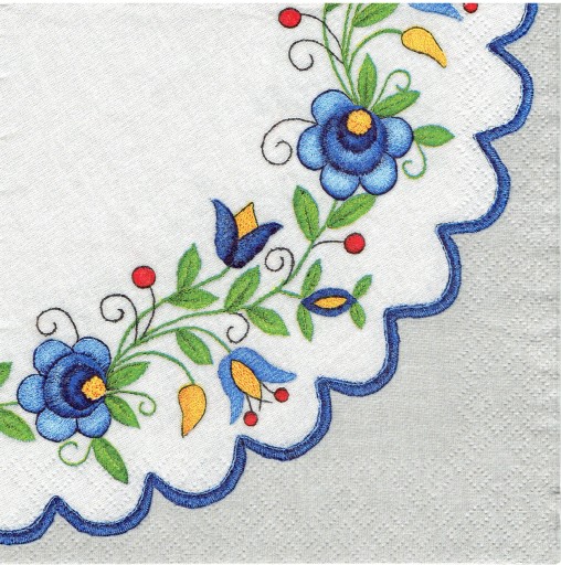 Serwetka papierowa decoupage 79F Folklor ludowa kwiaty kwiatki 1 sztuka