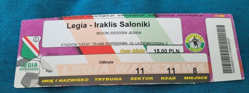 Bilet Legia Warszawa - FK Partizan