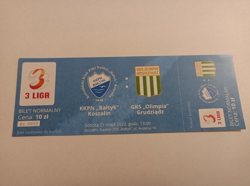 BAŁTYK KOSZALIN - OLIMPIA GRUDZIĄDZ 21-05-2022