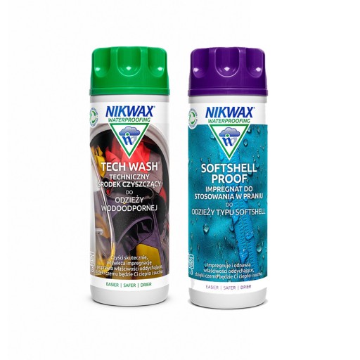 NIKWAX Zestaw 2x300ml Tech Wash + Softshell Proof
