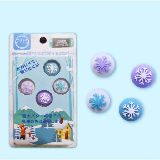 4x GUMKI NAKŁADKI do SWITCH/ SWITCH OLED Lite Snowflakes Płatki Śniegu