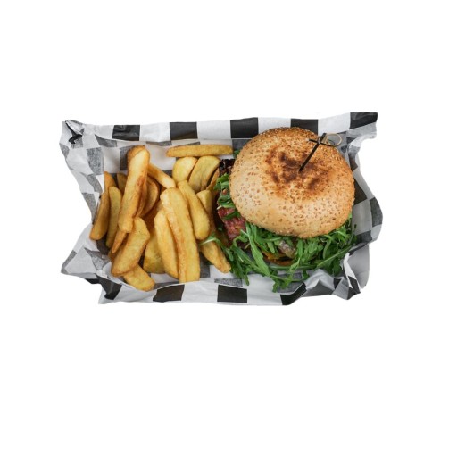 Papier Pakowy do Burgerów Żywności 30x40cm Krata Czarna 1000 sztuk