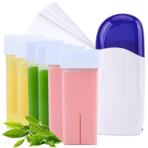 ZESTAW PODGRZEWACZ ROLKA PASKI WOSK 100ML 6 SZT.