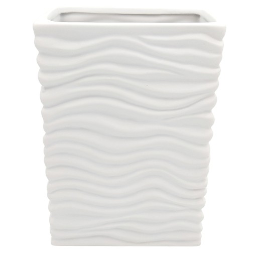 Wazon ceramiczny nowoczesny glamour 23 cm biały flakon na kwiaty duży wazon