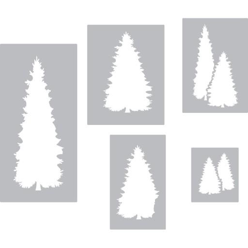 Trees Set - drzewa - zestaw dużych szablonów