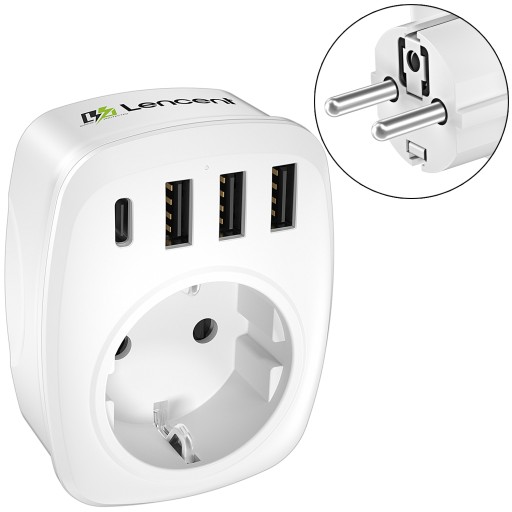 EU Plug Outlet Expander ścienna ładowarka USB z 1