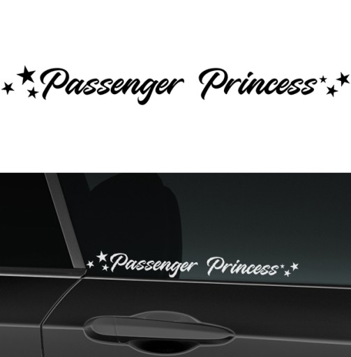 NAKLEJKA na samochód Szybę Passenger Princess 25x3