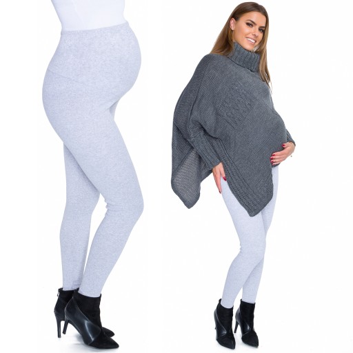 LEGGINSY CIĄŻOWE OCIEPLANE GETRY Z PANELEM L