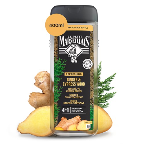 LE PETIT MARSEILLAIS żel pod prysznic 4w1 dla mężczyzn Imbir 400ml