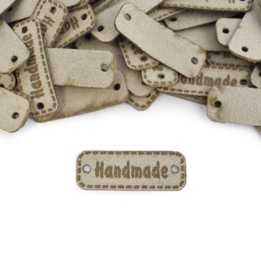 Metka nubuk premium Handmade / szarobeżowy