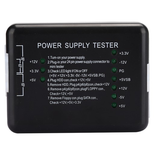 power supply tester black abs support atx with led indicator light computer