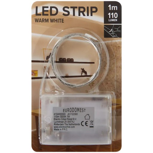 Taśma LED na baterie 30 LED 1 metr SAMOPRZYLEPNA