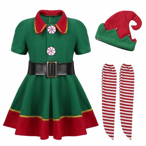 Elfki STRÓJ KOSTIUM ELF ŚWIĘTA Cosplay Dzieckonull