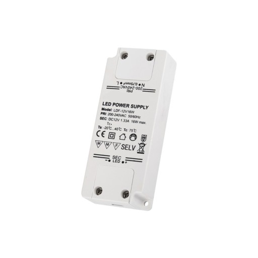 ZASILACZ LED 16W 12VDC BEZ PRZEWODÓW STANDARD PLUS