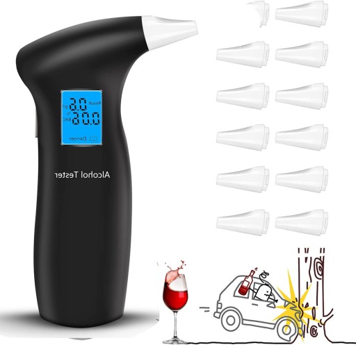 TESTER ALKOMAT ALKOTEST PODŚWIETLENIE z 12 USTNIK