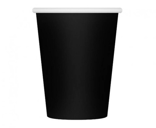 KUBECZKI KUBKI PAPIEROWE CZARNE 250ML 6 SZT. JEDNORAZOWE HALLOWEEN
