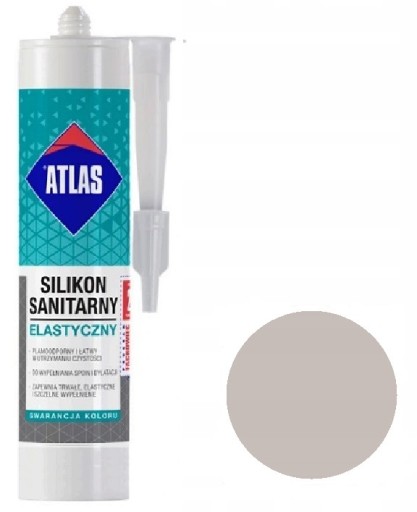 ATLAS SILIKON SANITARNY ELASTYCZNY JASNOSZARY 034