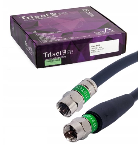 Kabel koncentryczny ZEWNĘTRZNY 5M Wtyk F-Wtyk F Triest 1,13Cu+ŻEL PE