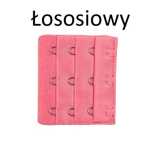 Szeroka przedłużka do stanika 3x3 haftki Łososiowy