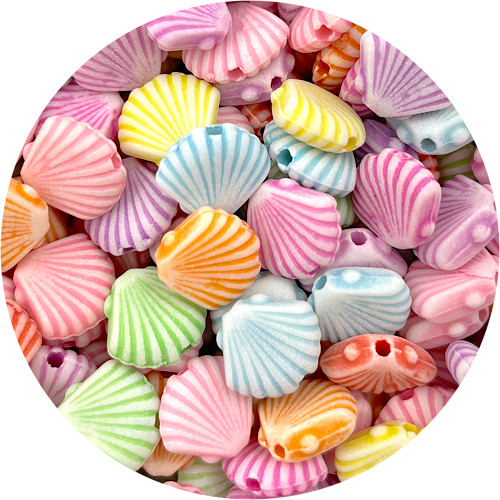 MIX KORALIKI MUSZELKI MUSZLE MAŁŻA 12MM MIKS 50SZT