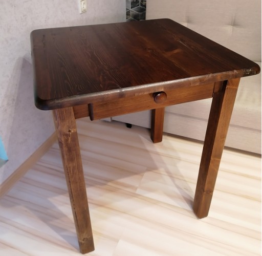STÓŁ KUCHENNY 75X75 Z SZUFLADĄ SOSNOWY KOLORY