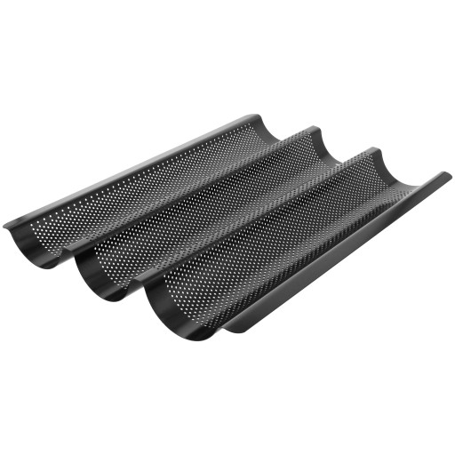 FORMA BLACHA DO PIECZENIA BAGIETEK ZAPIEKANEK METALOWA 3 SZT