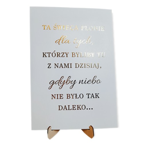 Ta świeca płonie dla tych WESELE Ślub ZŁOTO BS