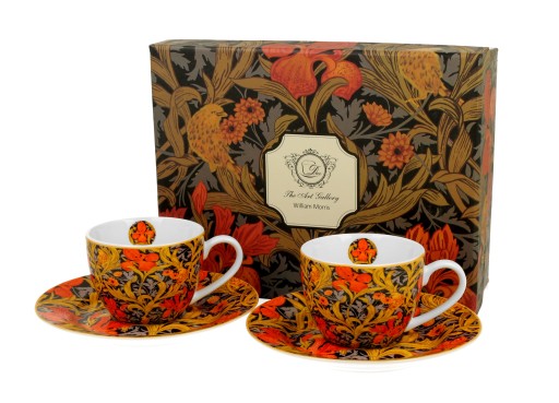 Zestaw filiżanek espresso do kawy komplet 2 szt ORANGE IRISES by William Mo