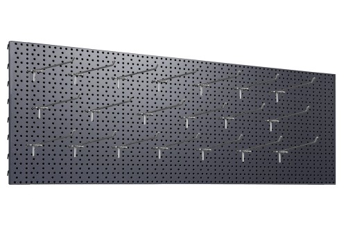 Tablica warsztatowa 1250x400 c.szary + 20x zawieszka pojedyncza L-200