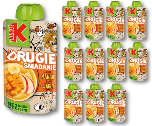 KUBUŚ Mus DRUGIE ŚNIADANIE mango jagły 12 x 100 g