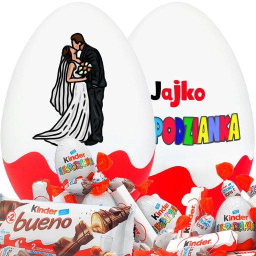 Ślubne Jajko Niespodzianka XXL oryginalny prezent na rocznicę ze słodyczami