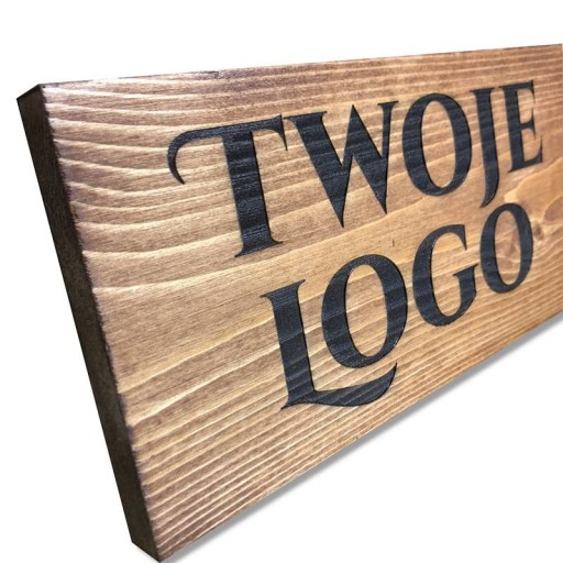 DREWNIANY SZYLD GRAWEROWANY TWOJE LOGO/NAPIS DUŻY