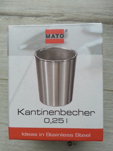 Mato kubek do kawy 8 x 6,2 cm stal nierdzewna sreb