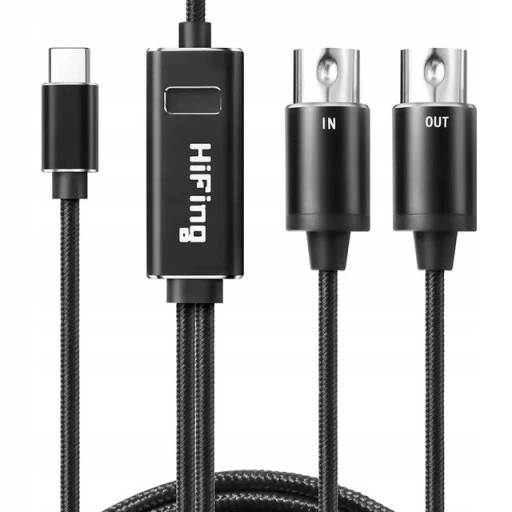 Konwerter USB-C na MIDI adapter interfejs do organów klawiszy 16ch in i out