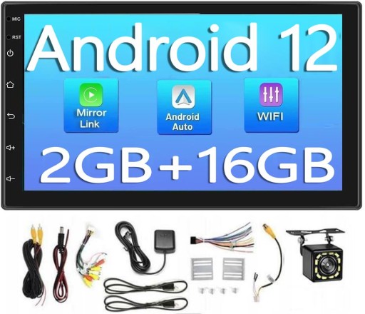 RADIO SAMOCHODOWE 2 DIN ANDROID 12 GPS KAMERA 2/16
