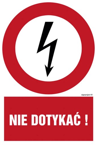 Znak folia naklejka Nie dotykać 74x105