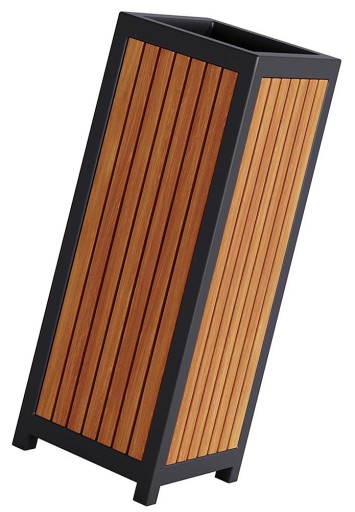PARKOWY KOSZ NA ŚMIECI 35 L METAL DREWNO = KASZTAN