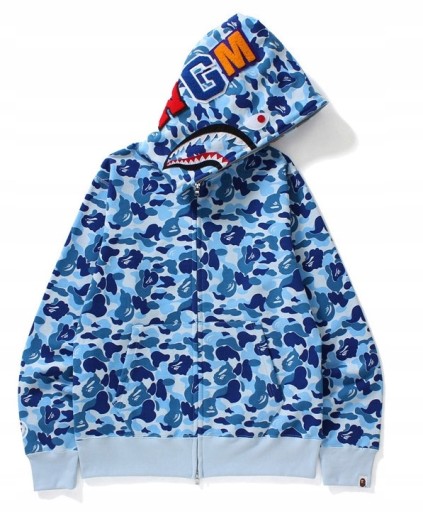 Bluza Bape Typu Shark Kangur Zielona Moro Kangur,S