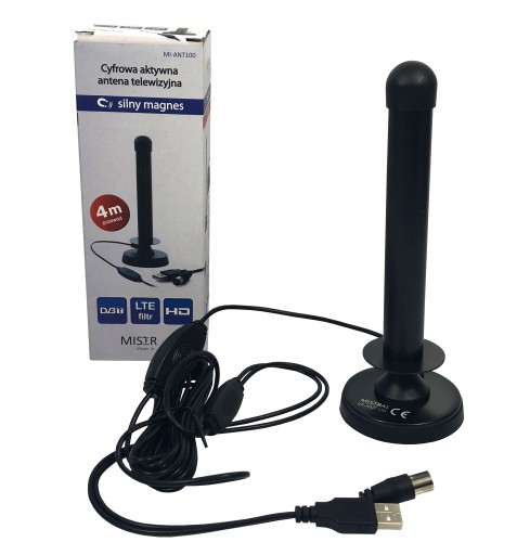 ANTENA DVB-T2 POKOJOWA TV AKTYWNA 360 LTE MAGNES