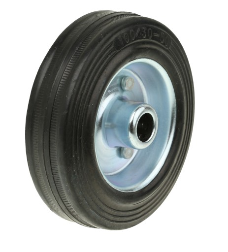 KÓŁKO DO WÓZKA 100 mm KOŁO JEZDNE GUMOWE PEŁNE METALOWE OTWÓR 12 mm