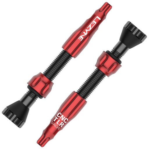 Zawory do Obręczy Tubeless LEZYNE CNC 44mm Czerwone