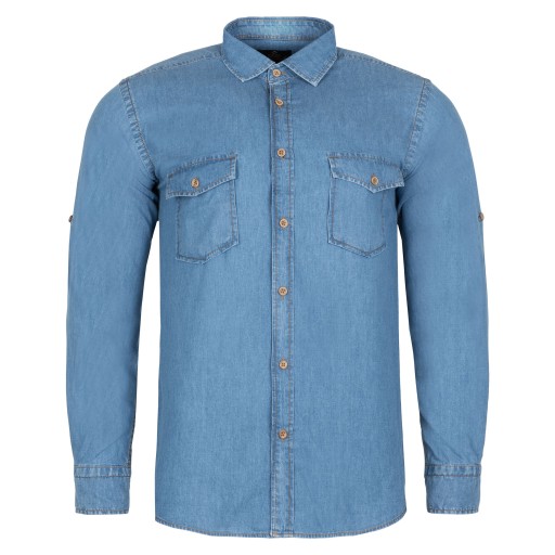JEANSOWA KOSZULA MĘSKA DŁUGI RĘKAW SLIM FIT ROZ.M