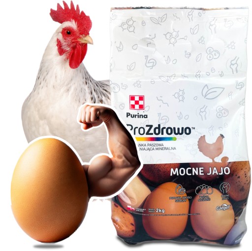 MOCNE JAJO MIESZANKA PASZOWA WITAMINY NA SKORUPKI NIEŚNOŚĆ KUR NIOSEK 2KG