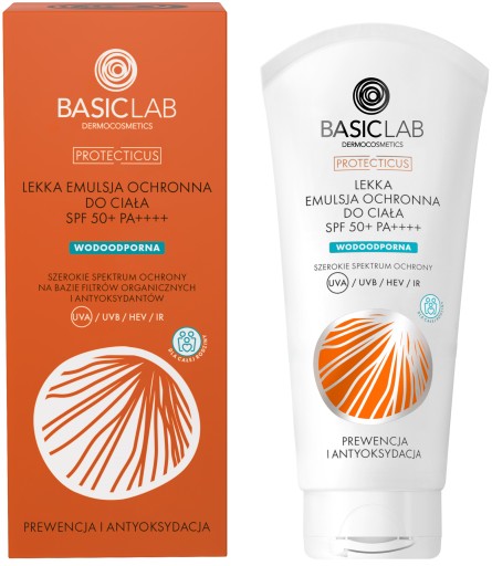 BasicLab Wodoodporna Emulsja do Opalania SPF50+ do Skóry Wrażliwej 100 ml