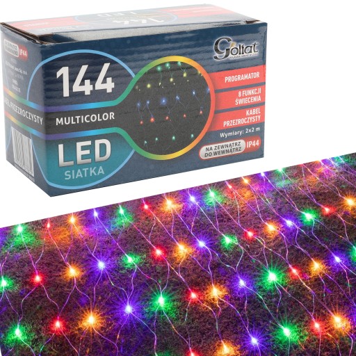 SIATKA 144 LED MULTIKOLOR 2X2M oświetlenie