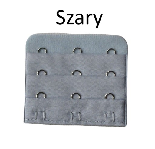 Szeroka przedłużka do stanika 3x3 haftki Szary