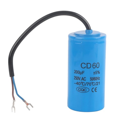 Uruchom Kondensator, CD60 200uF Uruchom Kondensator z Przewodem 250VAC
