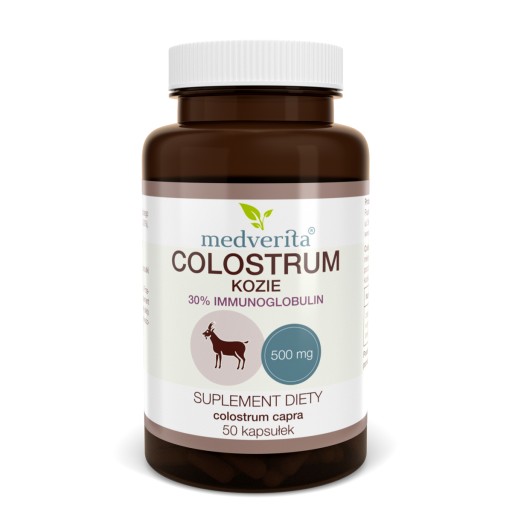 COLOSTRUM KOŹLĘCE 500mg kolostrum kozie 30% IgG siara młodziwo 50 kapsułek